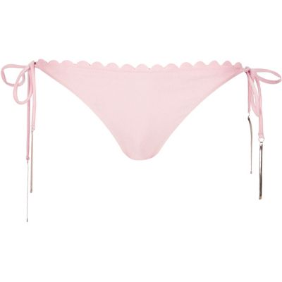 Light pink scalloped bikini bottoms